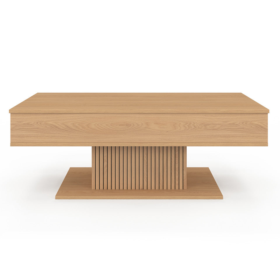 Table basse Tania relevable bois et pieds lattes