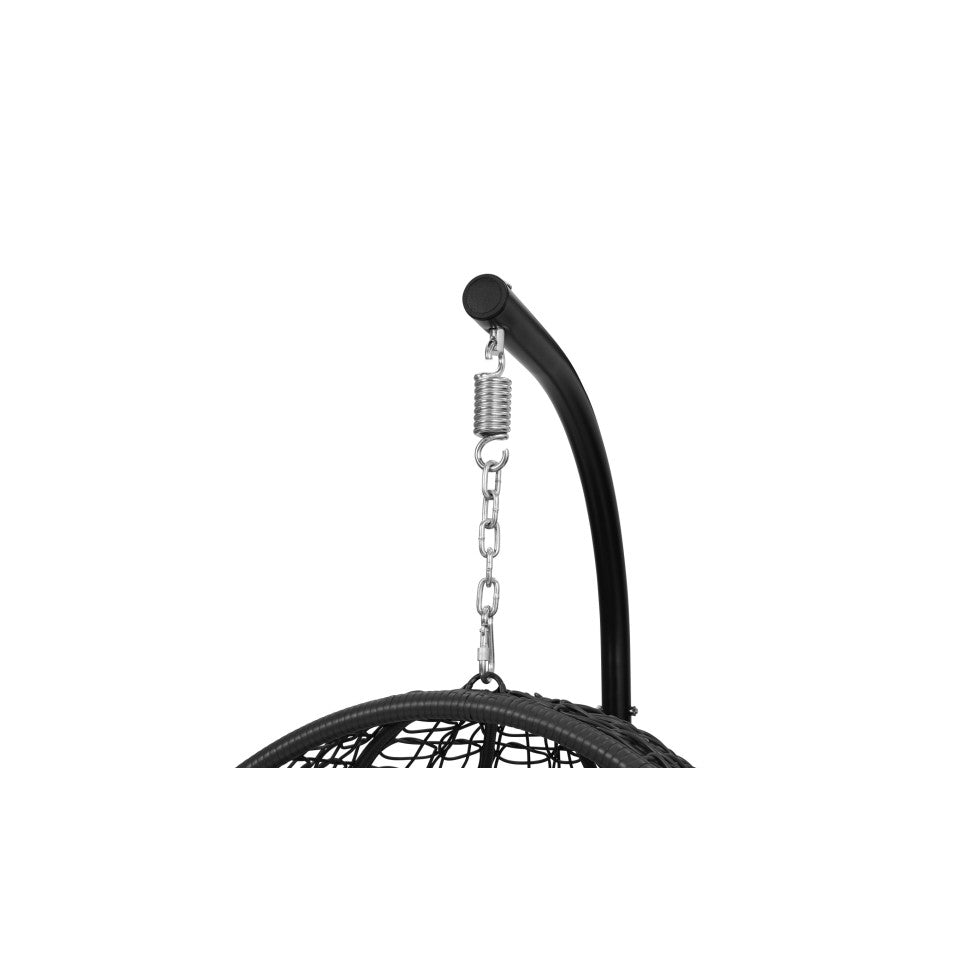 Fauteuil œuf suspendu avec coussin intégré gris