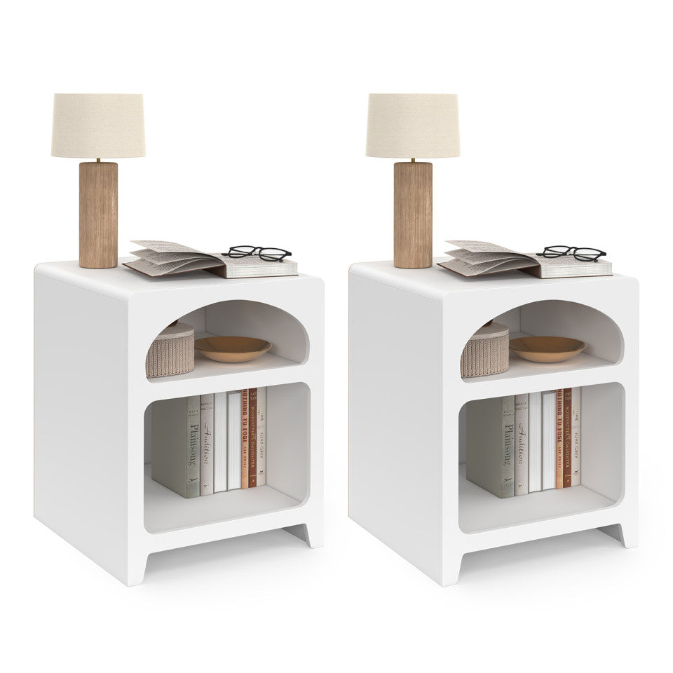 Tables de chevet organiques blanches - lot de 2