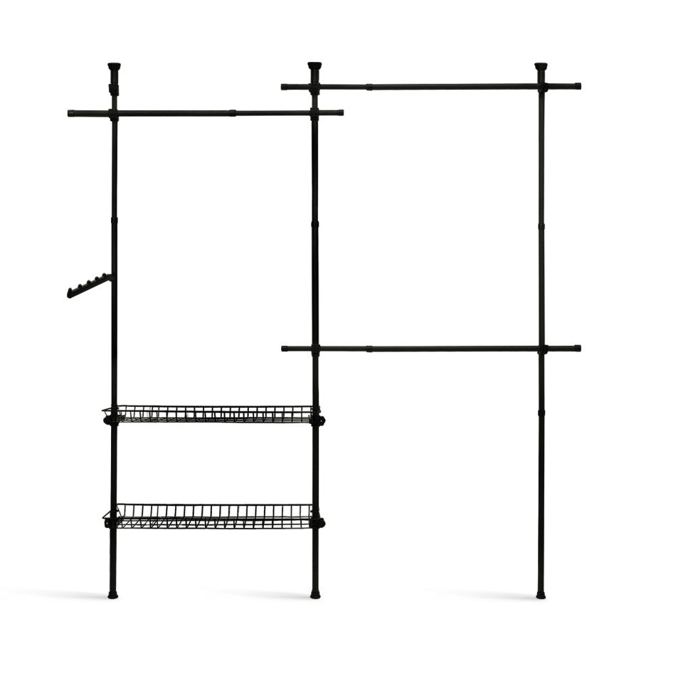 Penderie télescopique avec rangements intégrés H278cm