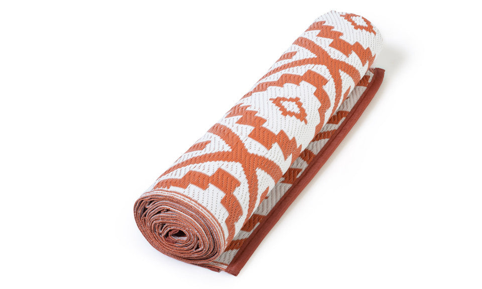 Tapis extérieur rectangulaire Vahiné 160x240cm terracotta motifs losanges