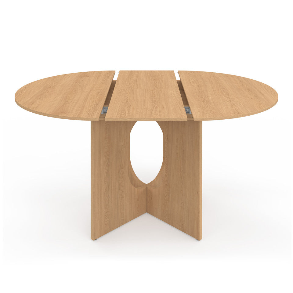 Table à manger ronde extensible Mathis bois Ø110-150cm