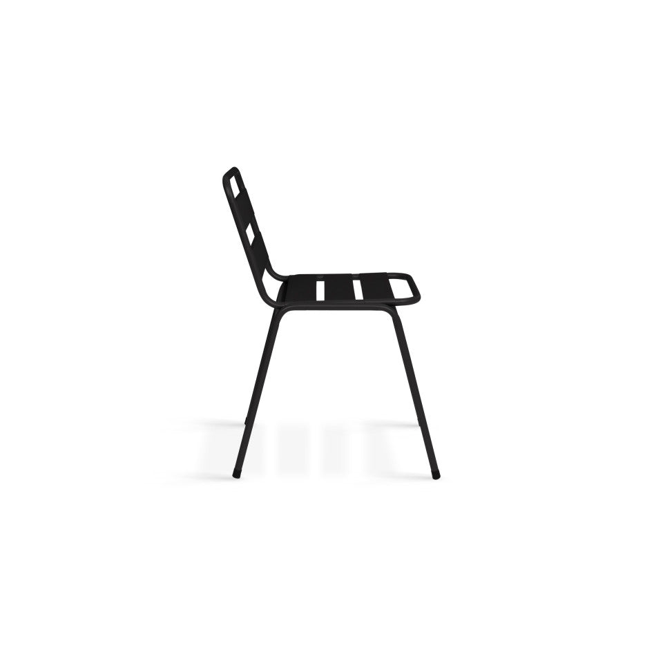 Chaises de jardin en acier empilables noires - lot de 6