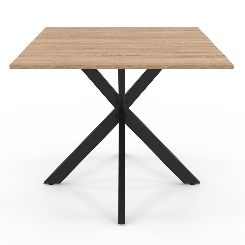 Table repas Spider plateau extensible 160-200cm et pieds croisés noirs