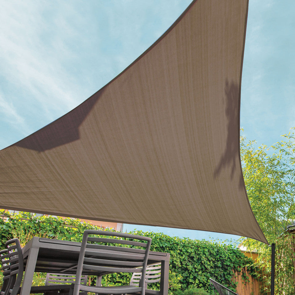 Voile d'ombrage triangulaire taupe 5x5x5m