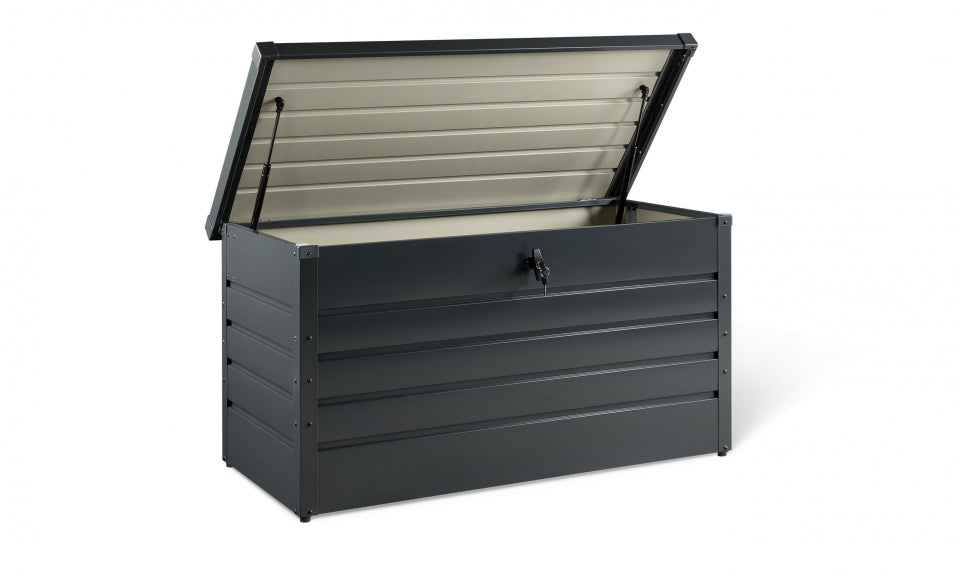 Coffre de rangement pour extérieur gris anthracite en métal 350L