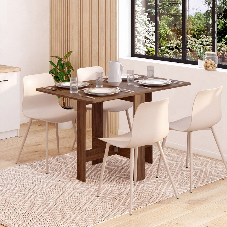 Table à manger dépliable Andy effet noyer