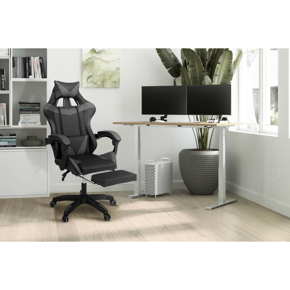 Fauteuil de bureau spécial gaming noir et gris