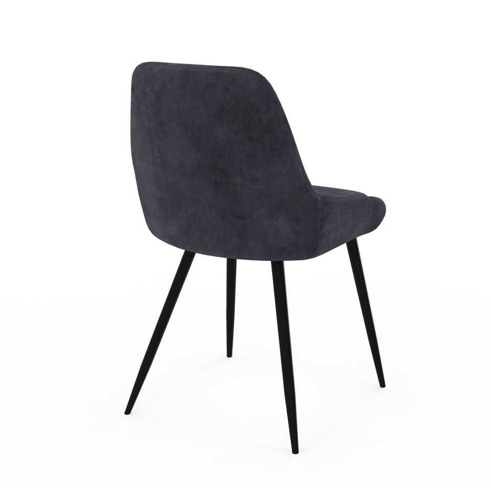 Chaises Olivia assise gris foncé pieds métal - lot de 6