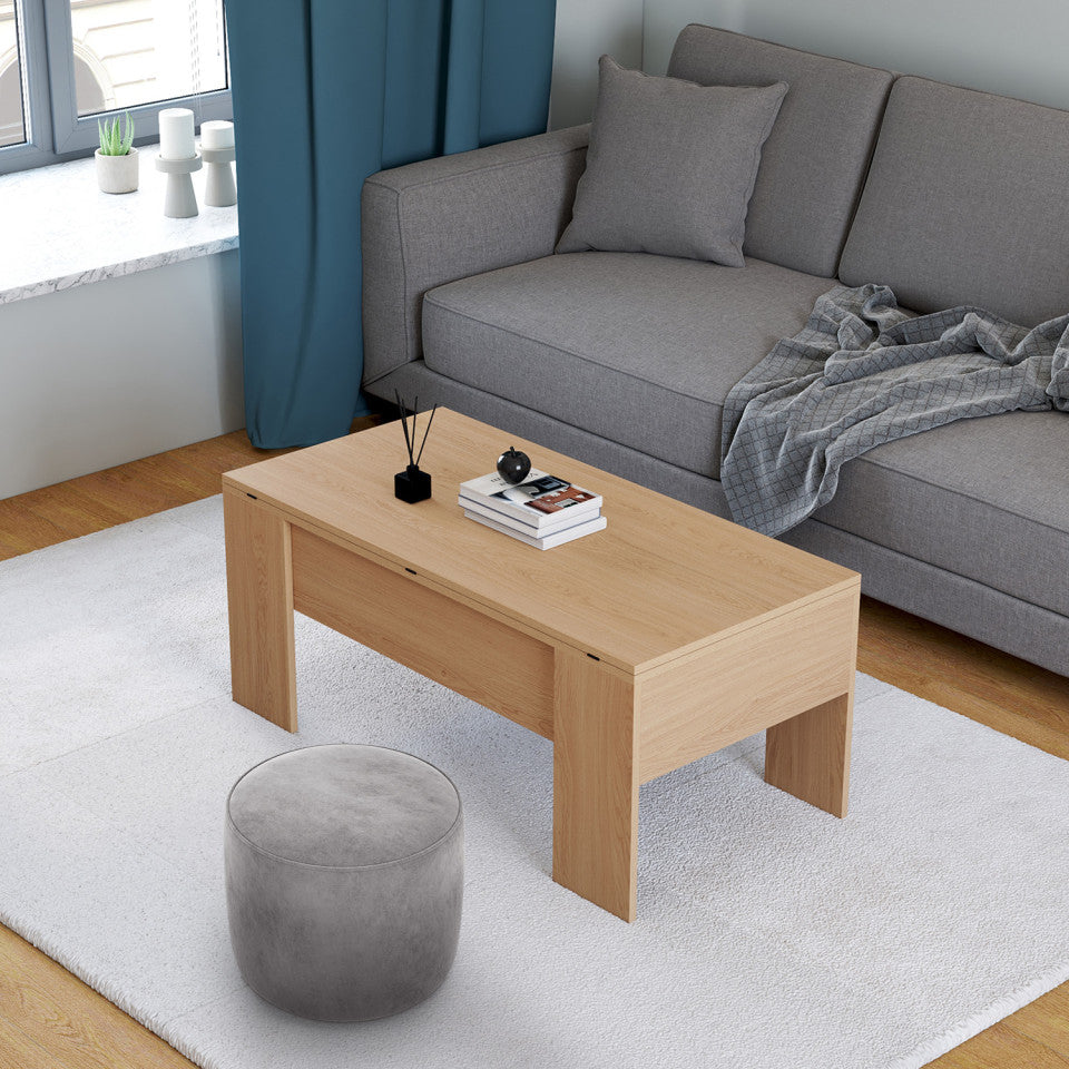 Table basse Albane avec plateau relevable et dépliant