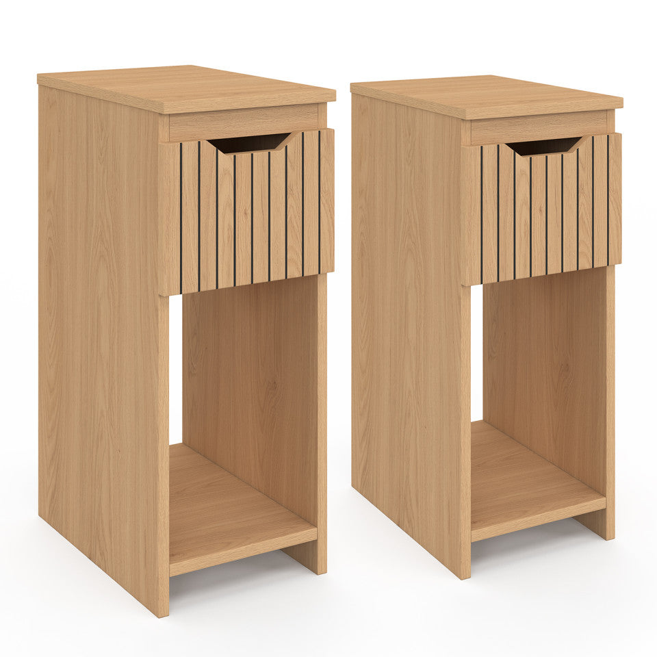 Tables de chevet Faustine avec 1 tiroir - lot de 2