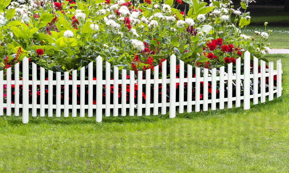 Bordurettes pour parterre en plastique blanc - Lot de 10