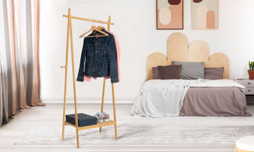 Portant pliable à vêtements Maya en bambou