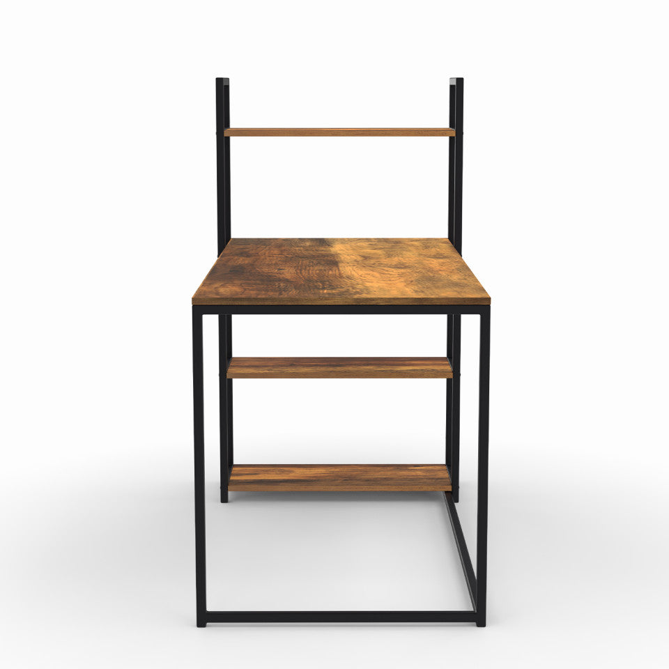 Bureau bibliothèque 2 en 1 Elize en bois et métal