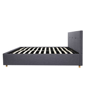 Lit coffre Mala 160x200cm tissu gris