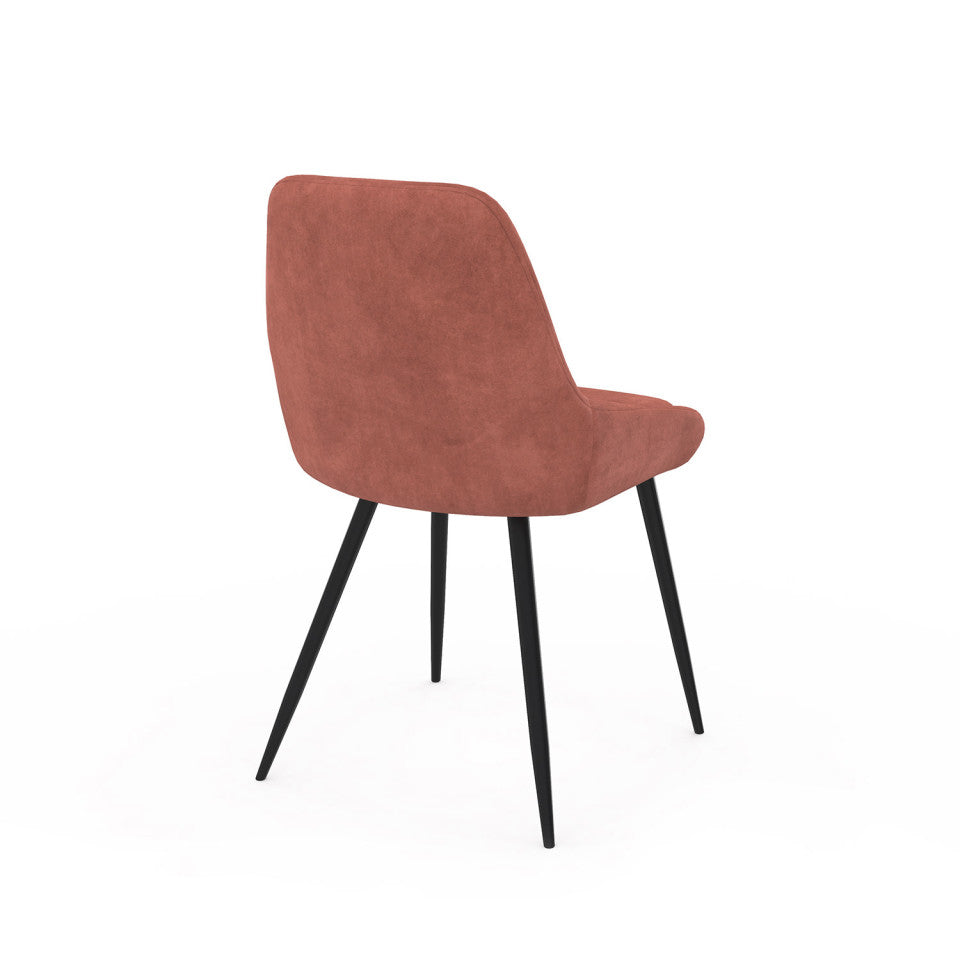 Chaises Olivia assise terracotta pieds métal - lot de 4