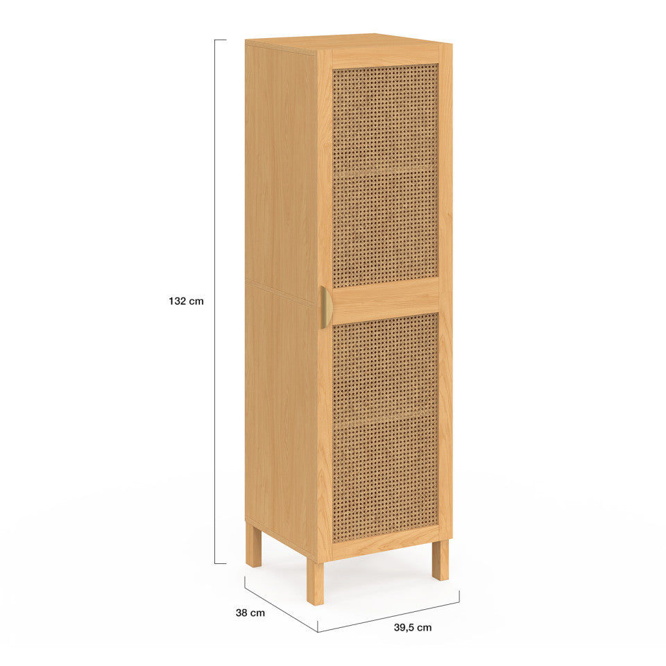 Armoire Eve 1 porte cannage H120cm