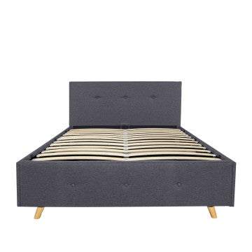 Lit coffre Mala 160x200cm tissu gris
