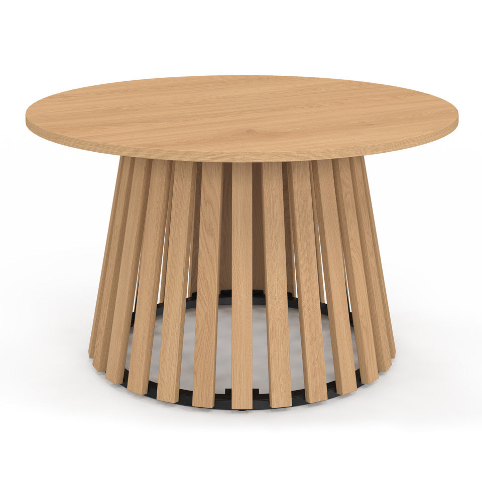 Table basse ronde Camélia pieds lattes Ø70cm
