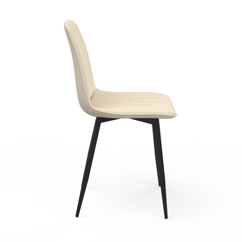 Chaises Fiona en velours beige - lot de 6