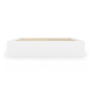 Cadre de lit Orem blanc avec sommier et rangements intégrés 160x200cm