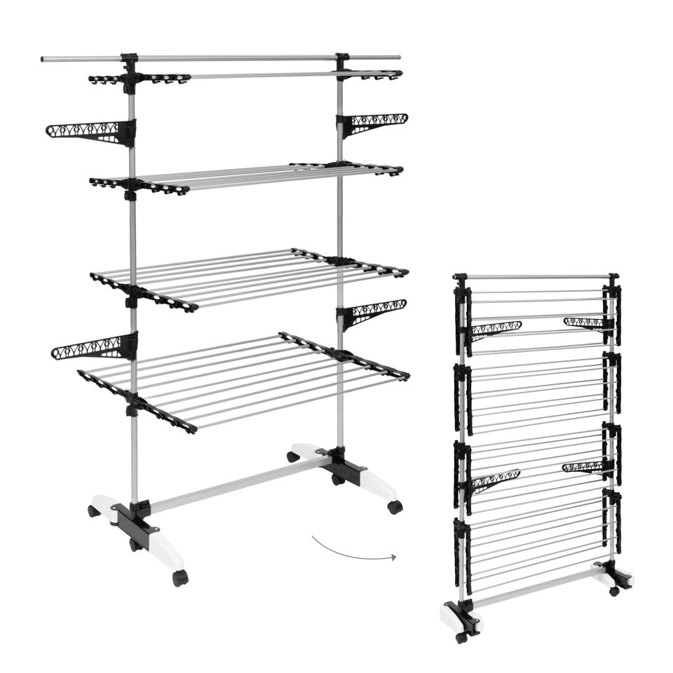 Séchoir Optima noir et blanc 4 niveaux - 40m d'étendage