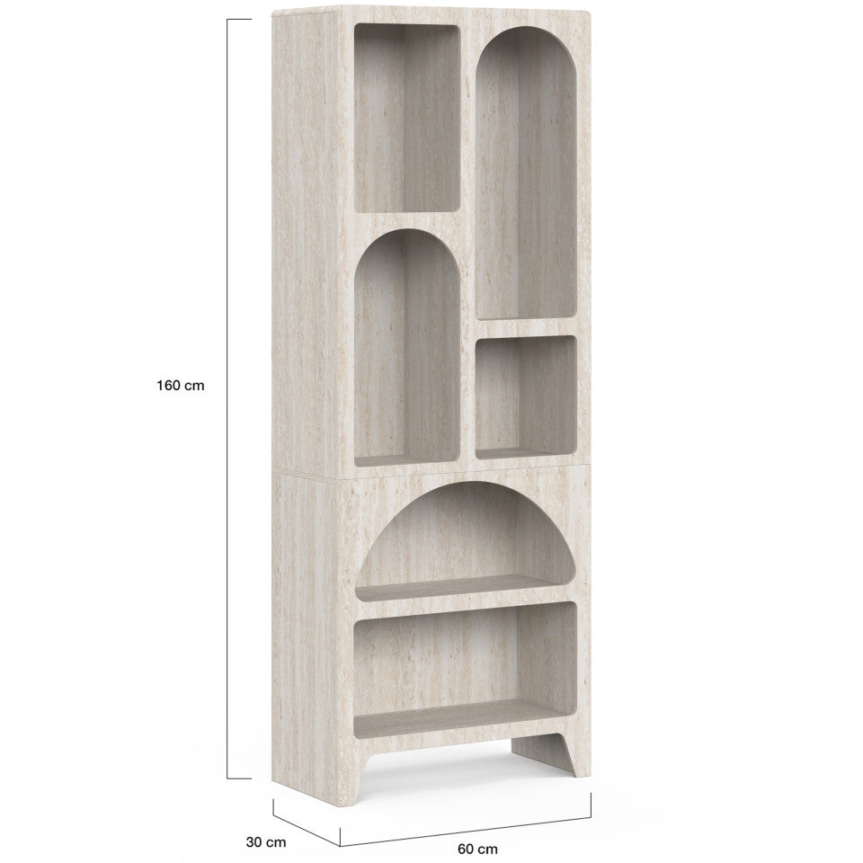 Etagère Alyana organique effet travertin 160cm