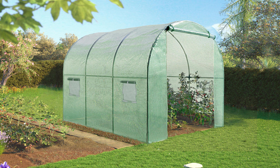 Serre tunnel de jardin 3x2m verte bâche renforcée 130 gr/m² - gamme maraîchère