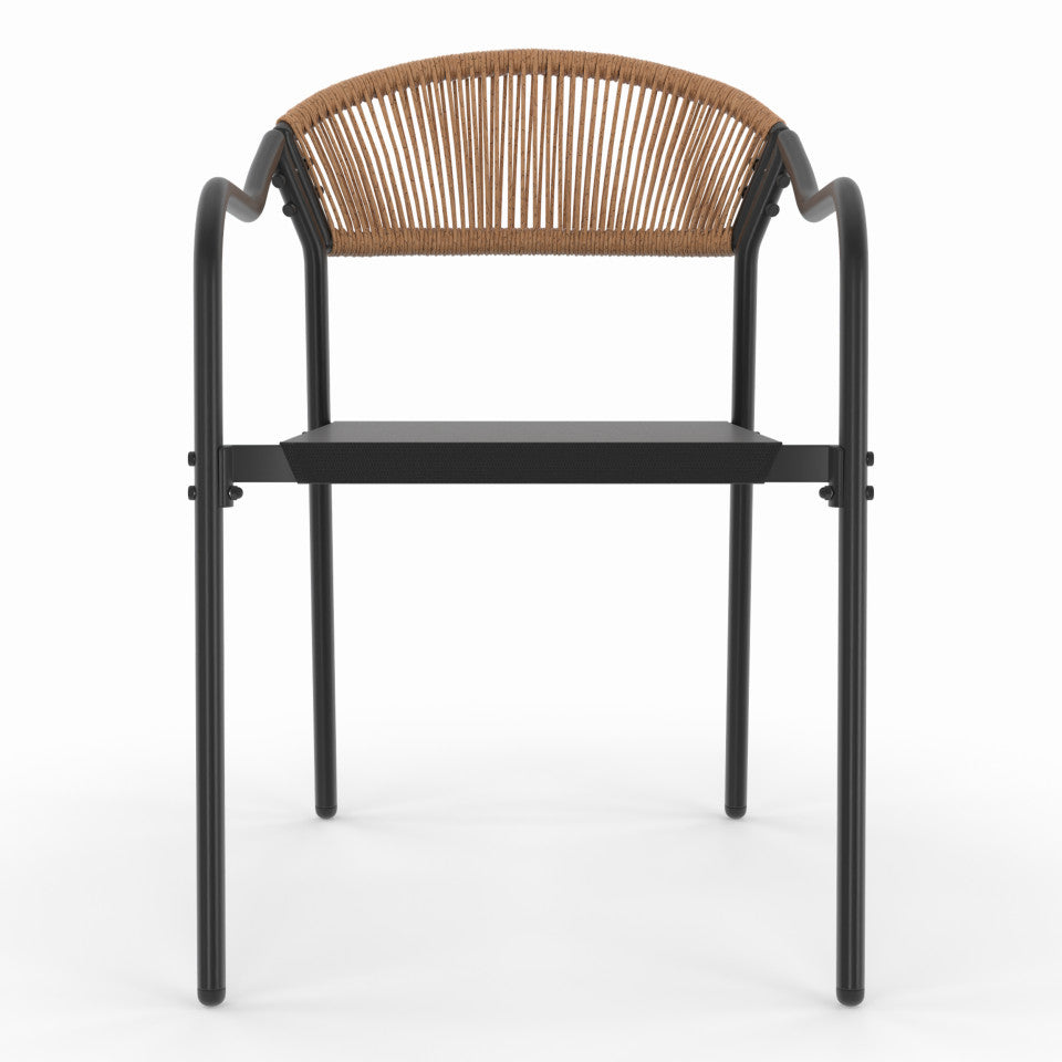 Chaises de jardin Nazare en osier et textilène - lot de 4