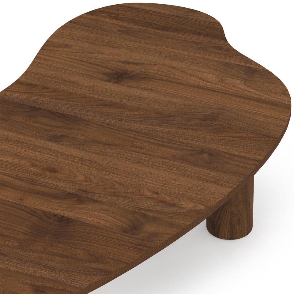 Table basse Naomi organique effet noyer
