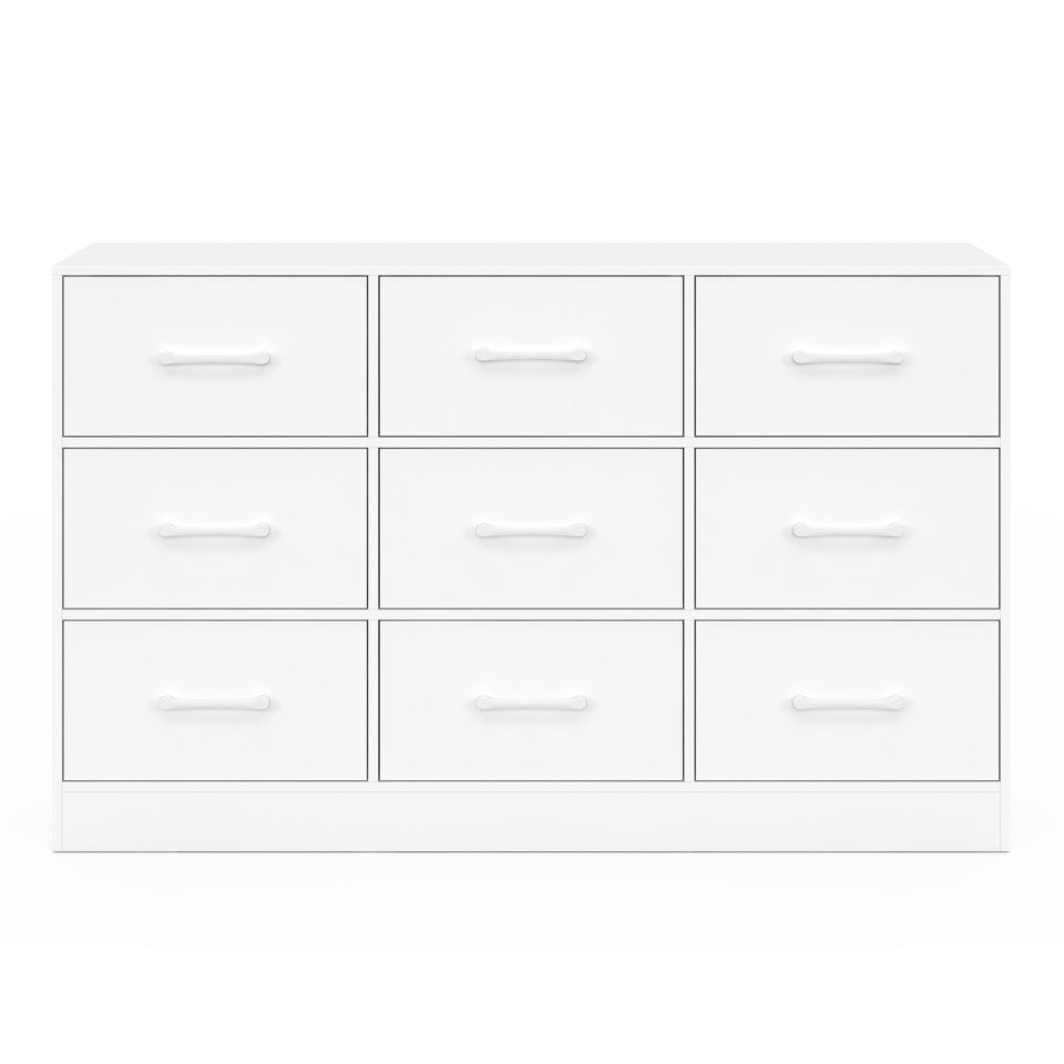 Commode Uma 9 tiroirs blanc