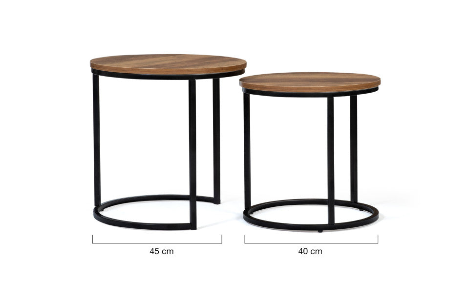 Tables basses rondes gigognes Elize - lot de 3