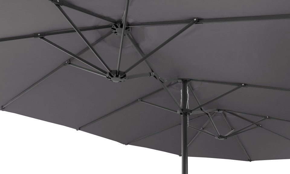 Parasol double 450x260cm gris