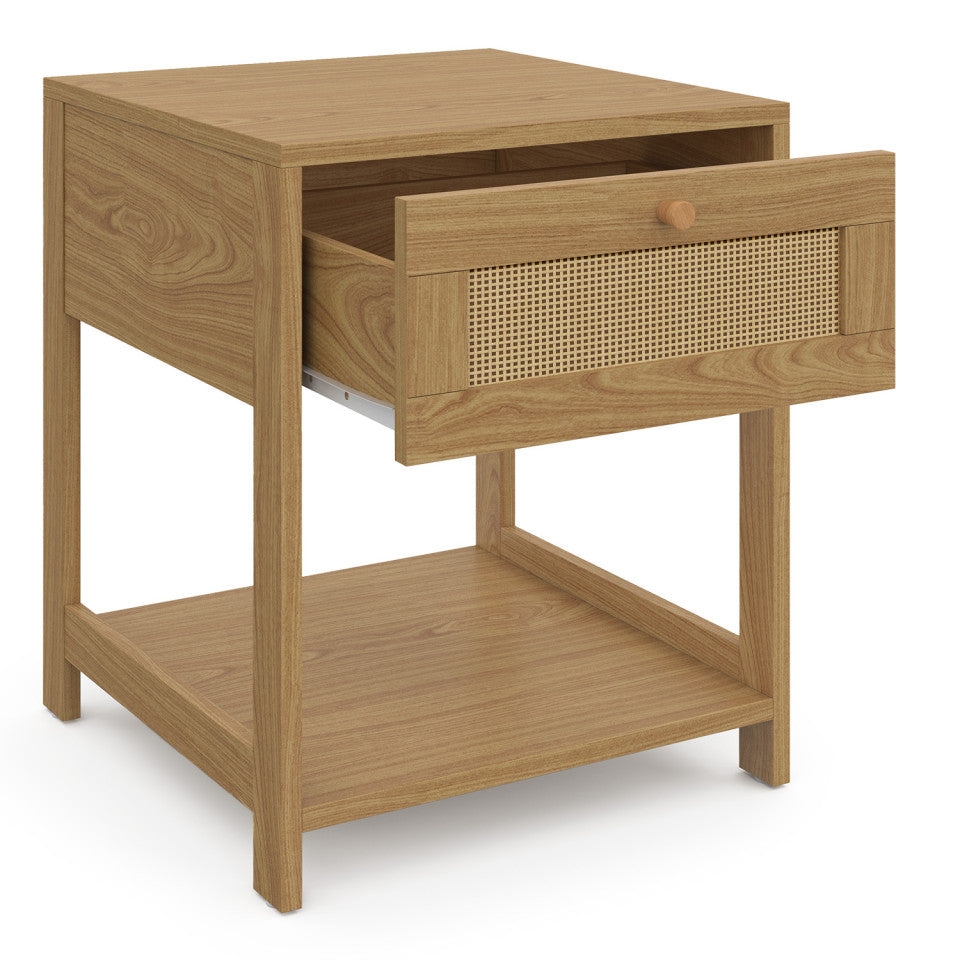 Tables de chevet Erin en cannage 1 tiroir - lot de 2