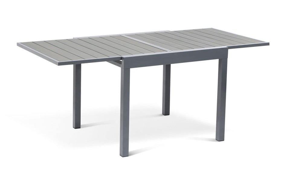 Table de jardin extensible en polywood 135-270cm gris anthracite