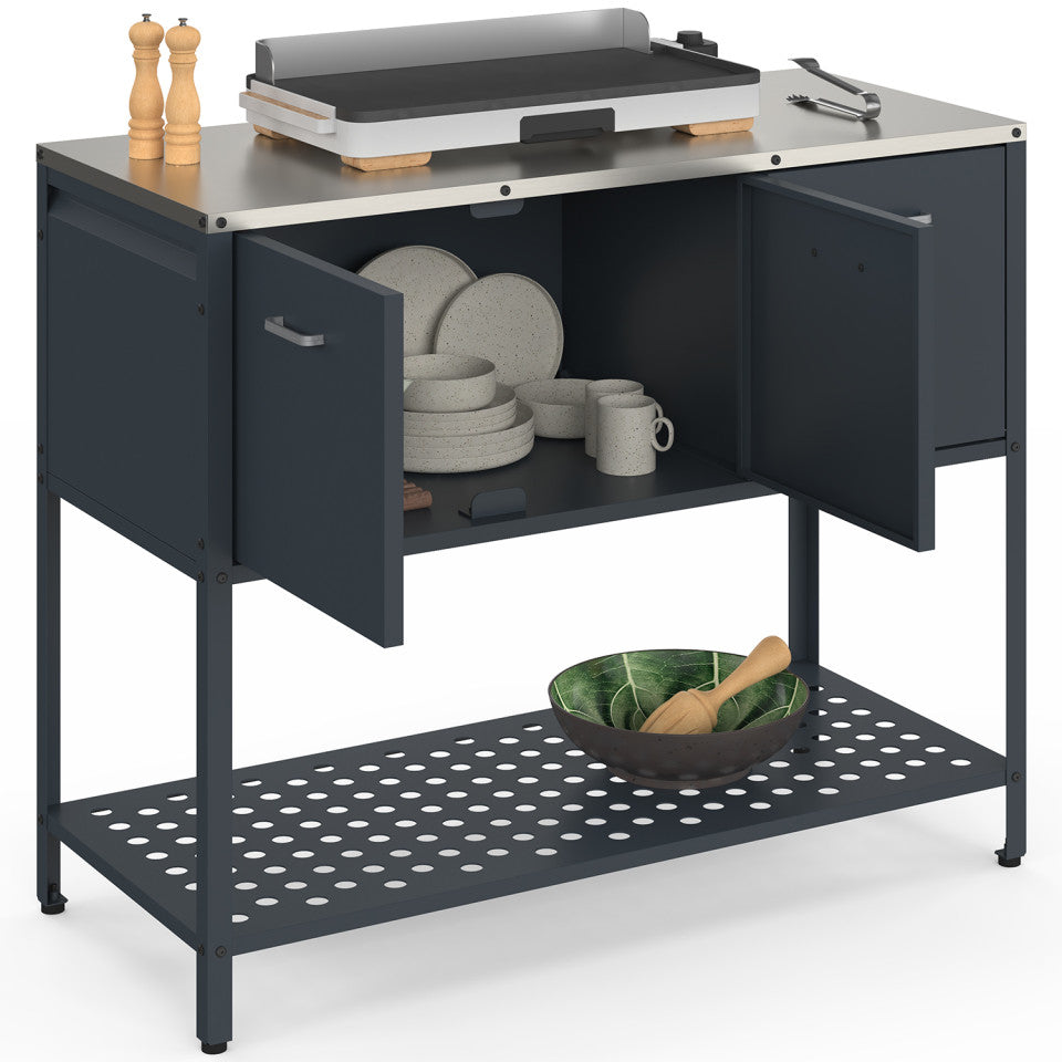Meuble cuisine extérieure Alméria gris 3 portes