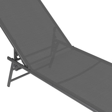 Transats inclinables Malaga 4 positions gris - lot de 2