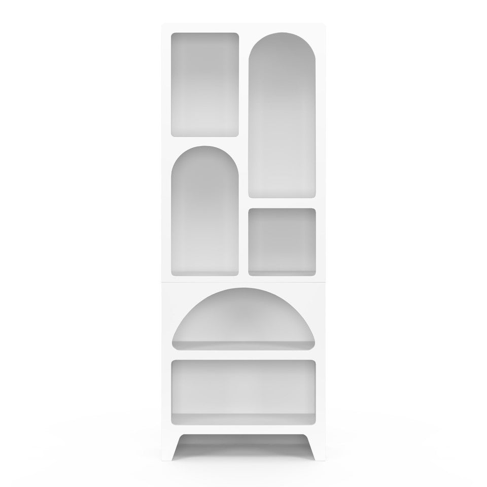 Etagère organique 6 compartiments blanche 160cm