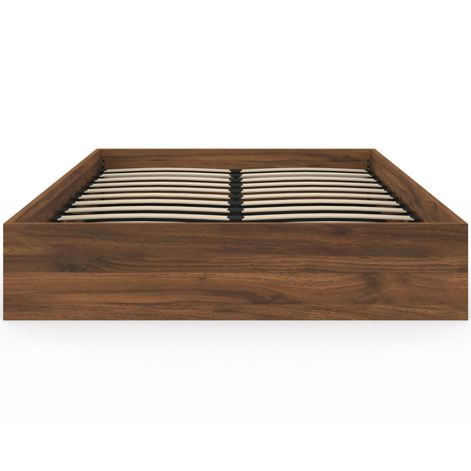 Lit coffre Malta 140x190cm effet bois noyer