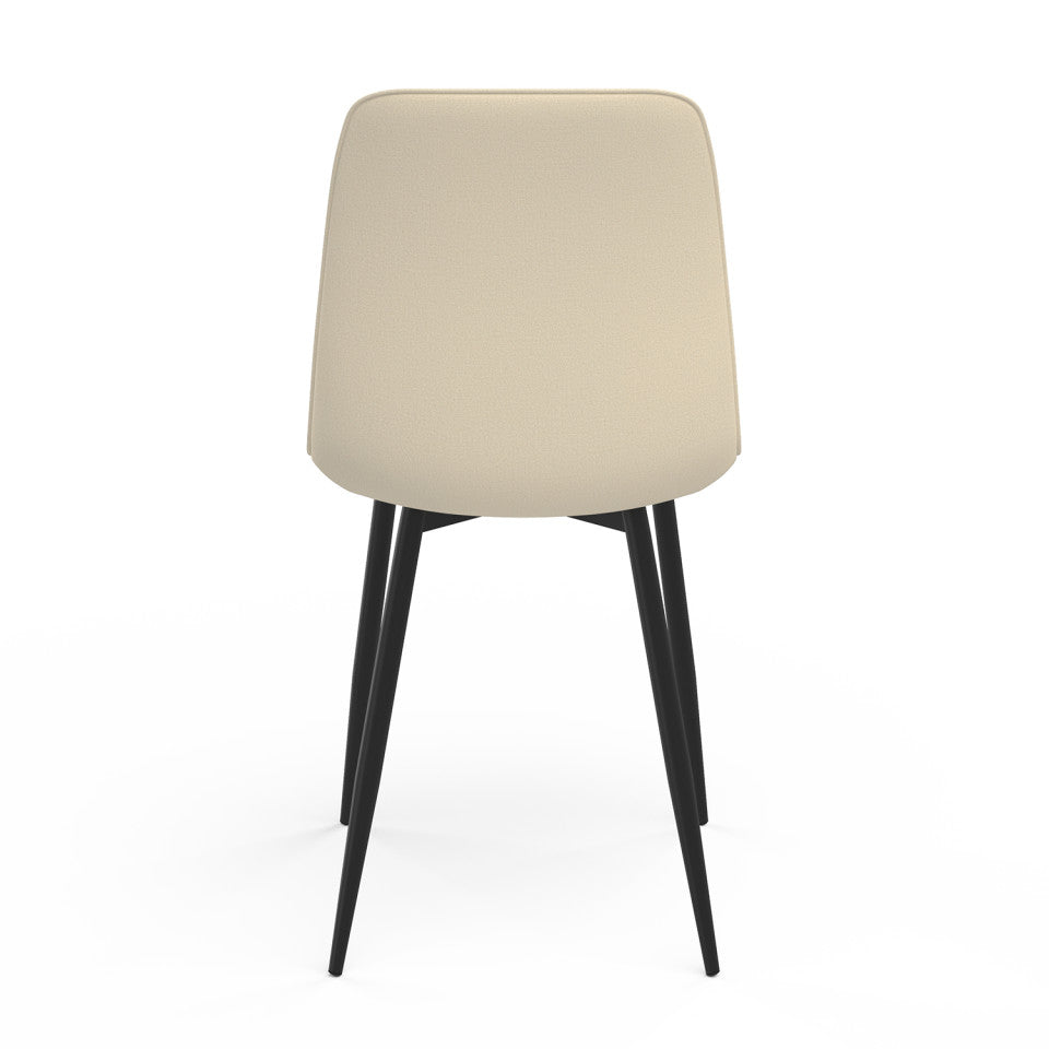 Chaises Fiona en velours beige - lot de 6