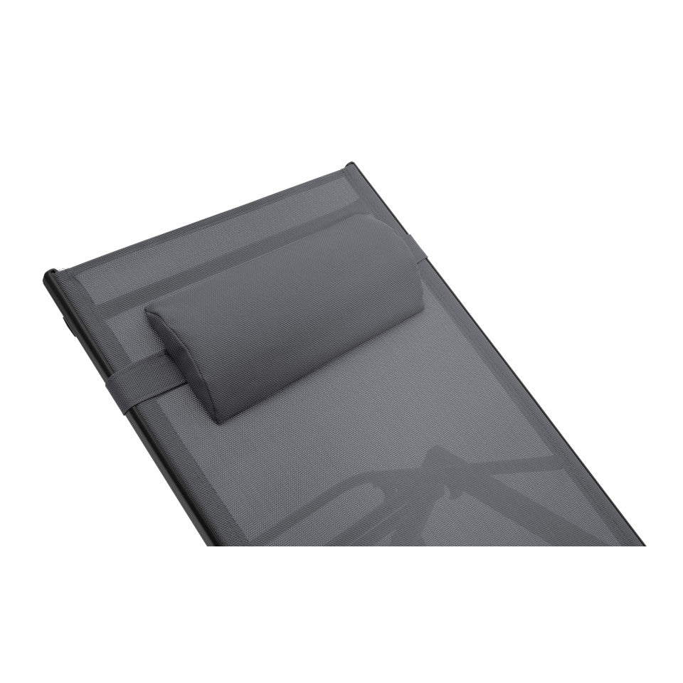 Transats inclinables Faro 5 positions en aluminium gris anthracite - lot de 2