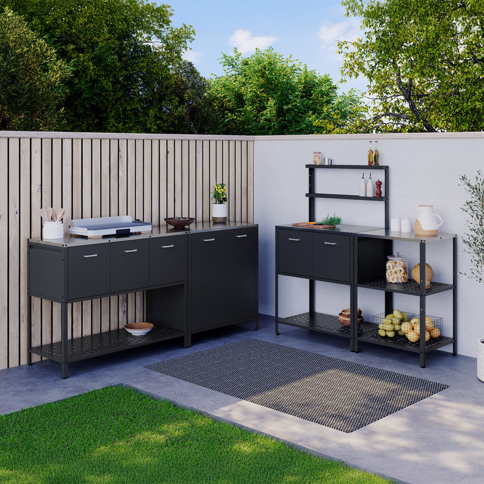 Meuble cuisine extérieure Alméria gris 2 portes