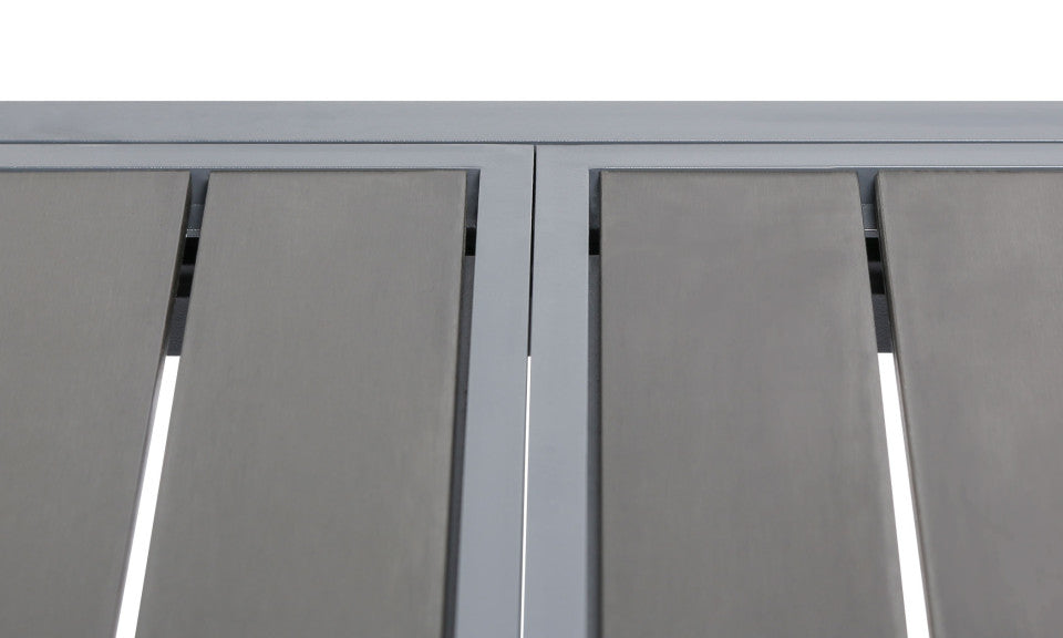 Table de jardin extensible en polywood 135-270cm gris anthracite