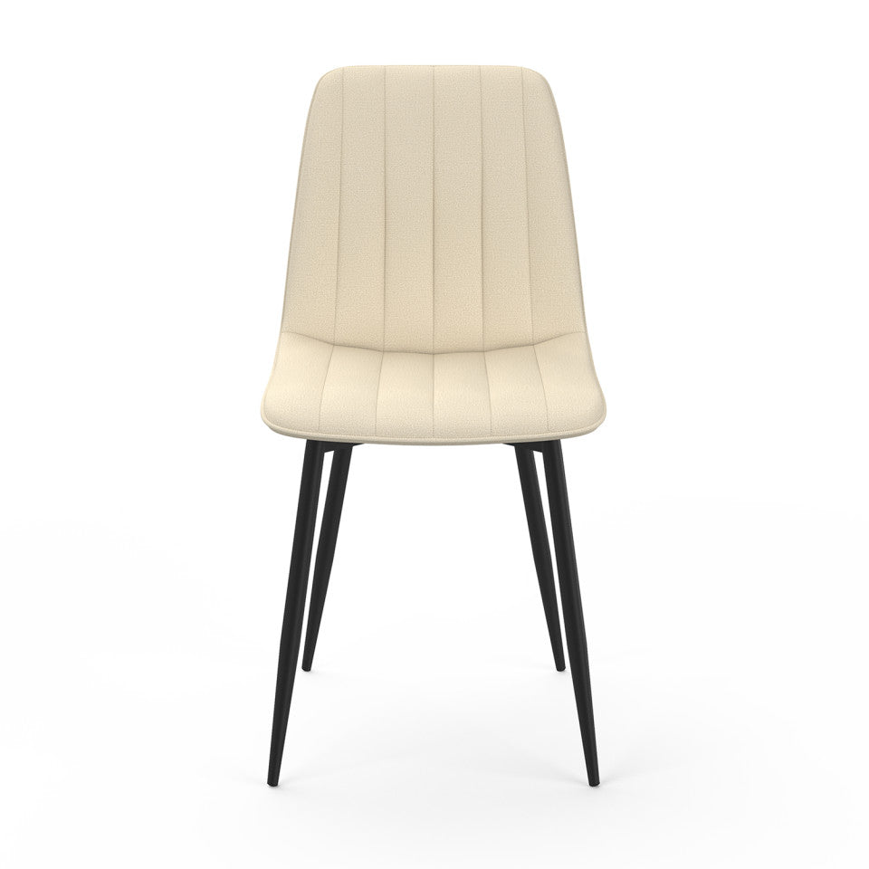 Chaises Fiona en velours beige - lot de 6