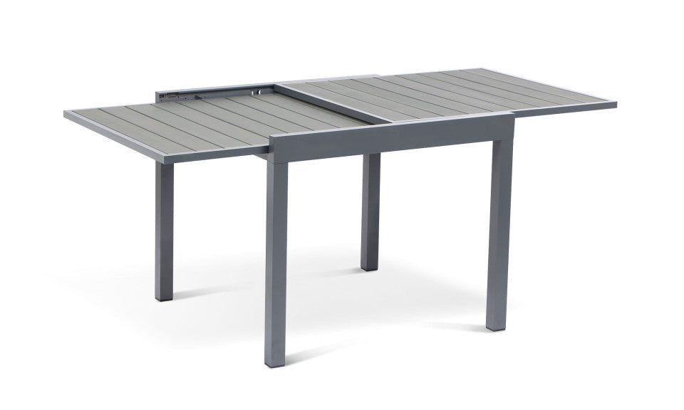 Table de jardin extensible en polywood 90-180cm gris anthracite