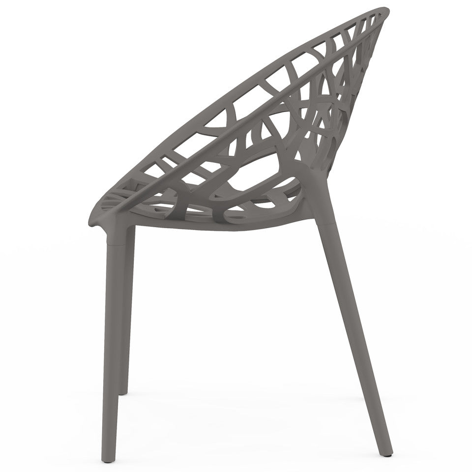 Chaises de jardin empilables Mira grises - lot de 4