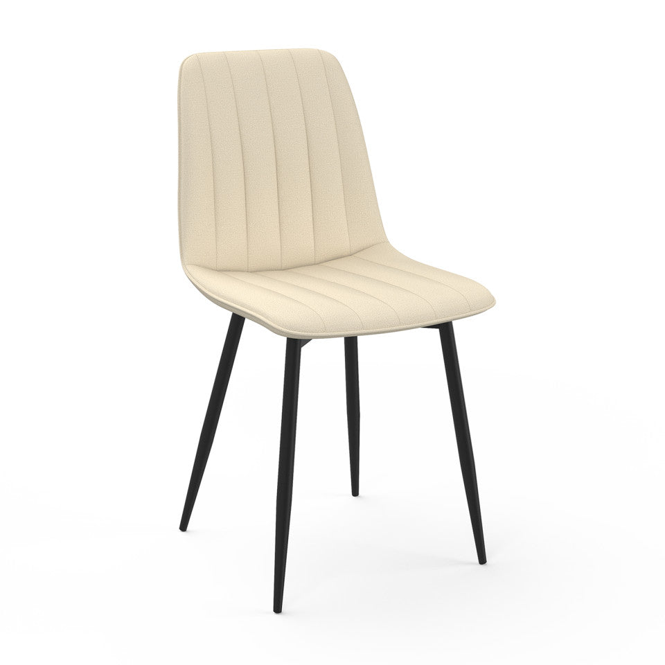Chaises Fiona en velours beige - lot de 6