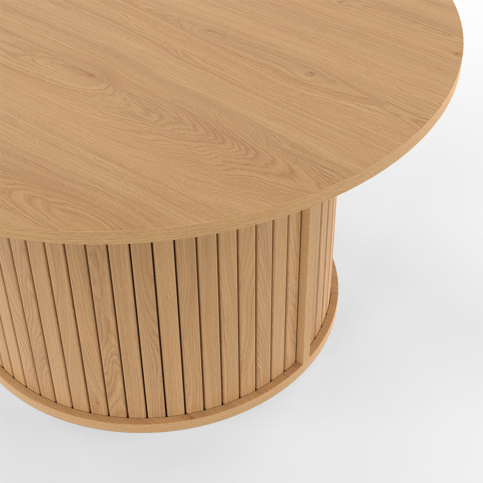 Table basse ronde Albane pieds lattes Ø70cm