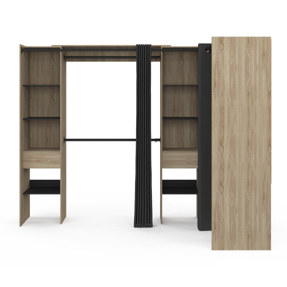 Dressing Justine d'angle 230cm effet bois