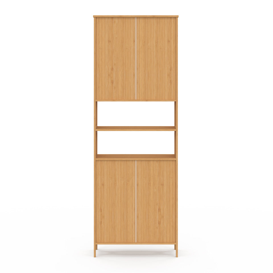 Armoire salle de bain Maya bambou 4 portes